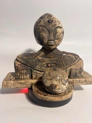 Ojuelos Jalisco Big Carved Stone👽 Being With Base And Sphere