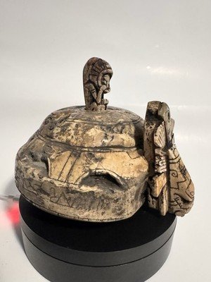 Ojuelos Jalisco Authentic Carved Stone UFO W Tripulant 👽 Being Glyphs
