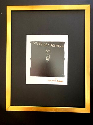 JEAN MICHEL BASQUIAT + SIGNED ” SUGAR RAY ROBINSON ” PRINT FRAMED + BUY IT NOW!!