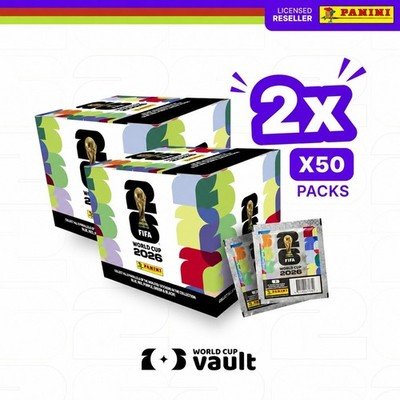 FIFA World Cup 2026 PANINI Stickers – 2x (50 pack) Bundle