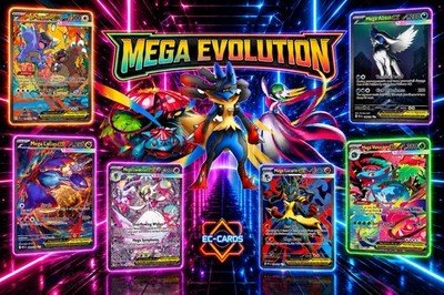 Mega Evolution Pokémon Cards, Reverse Holo, EX, Ultra Rare, Full Art, English NM