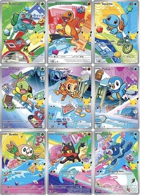 Pokemon 2026 First Partner Illustration Collection Series 1 Promo Set (9 Cards)