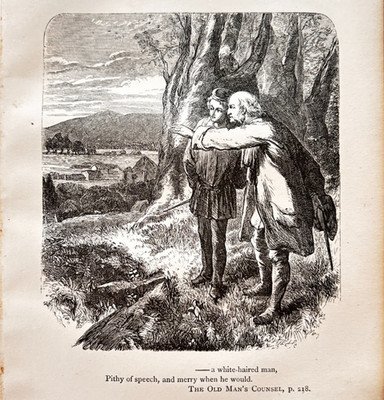 1871 William Cullen Bryant Wood Engraving Old Man’s Counsel Victorian Art F17B