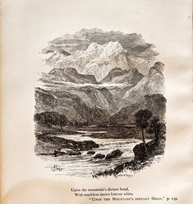 1871 William Cullen Bryant Wood Engraving Upon The Mountains Head Victorian F17B
