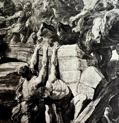 Rubens The Death Of Maxentius Print 1939 Gray Tone Plate Military Art DWX2B