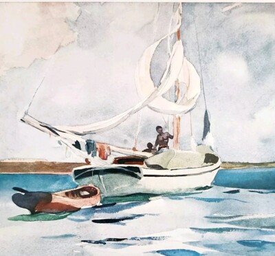 1958 Sloop Bermuda Homer Art Print Metropolitan Seminar In Arts Vintage DWLL22