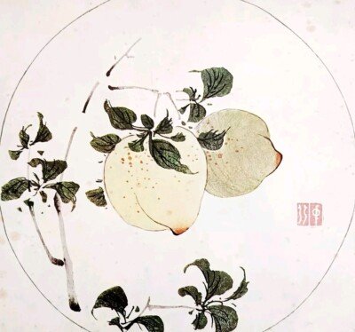 1958 2 Peaches On A Branch Hsuan Art Print Metropolitan Arts Vintage DWLL22