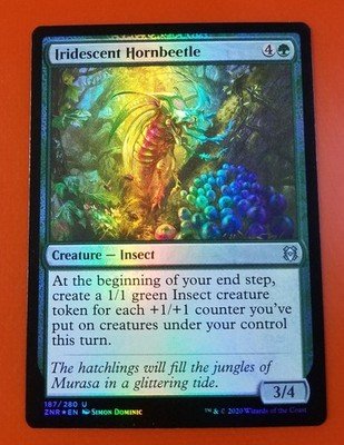 1x Iridescent Hornbeetle | FOIL | Zendikar Rising | MTG Magic Cards